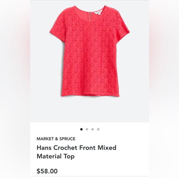 Market & Spruce Tops - Hans Crochet Front Mixed Media Top